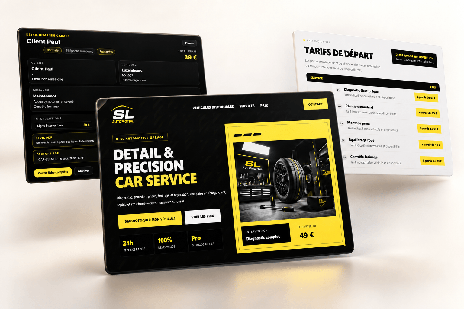 SL Automotive: garage website and service request back office